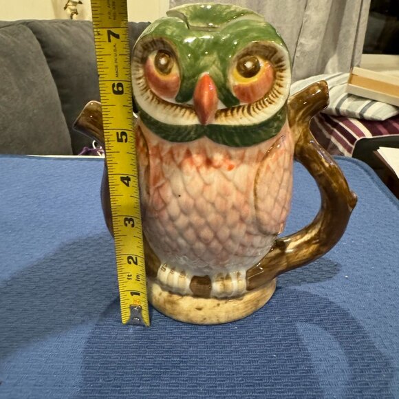 Vintage Rare Tony Wood Owl Nesting on a Branch Teapot - Picture 3 of 10